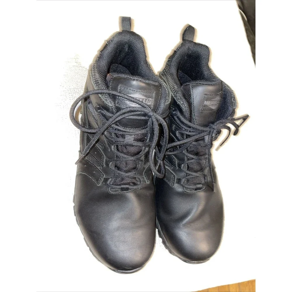 Merrell Tactical Men’s Hiking Boots Sz 11.5 M Black Leather Outdoors Police NWOB